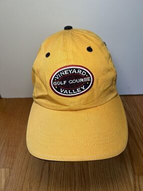 Vineyard Valley Golf Course Hat Cap Strap Back One Size Yellow Mens Ahead
